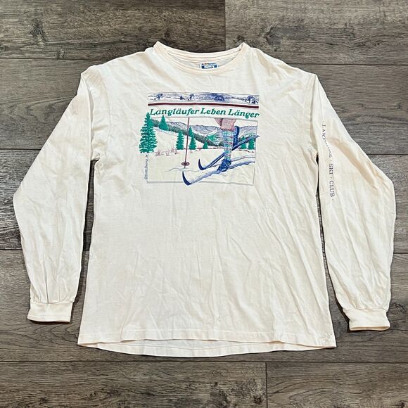 RARE! Vintage 80s Howard Graphics 1984 Langlaufer Leben Langer Ski Shirt Large - Picture 1 of 9